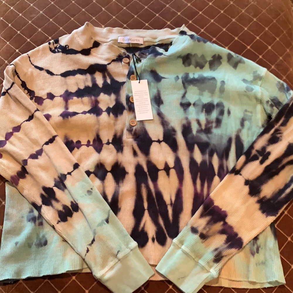 Daydreamer thermal tie dye long sleeve shirt NWT